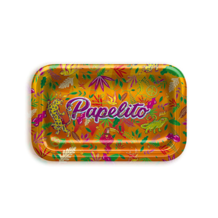 Bandeja de Metal Papelito Fauna e Flora Laranja