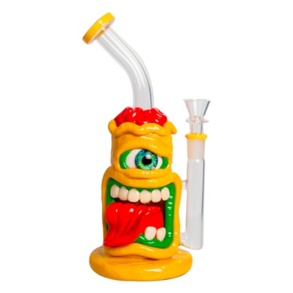 Bong de Vidro Abduzido Gold Line Médio Monster Tongue