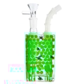 Bong de Vidro Abduzido Gold Line Pequeno Juice Box