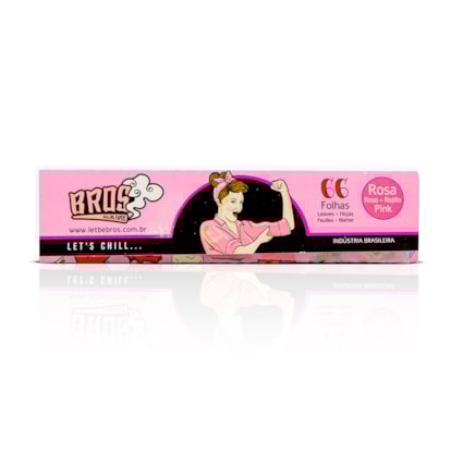 Papel Bros Grande King Old School Rosa 66 Folhas