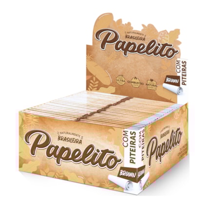 Papel para Cigarro Papelito King Size Brown com Piteira