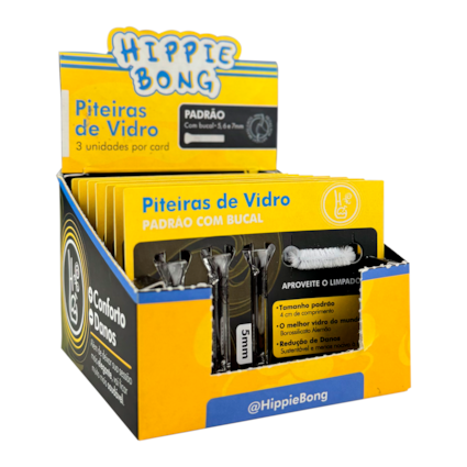 Piteira de Vidro Hippie Bong Kit Card com Bucal