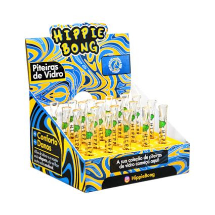 Piteira de Vidro Hippie Bong Longa com Bucal
